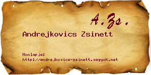 Andrejkovics Zsinett névjegykártya